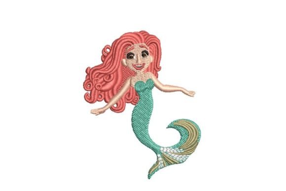Cartoon Mermaid Embroidery Design
