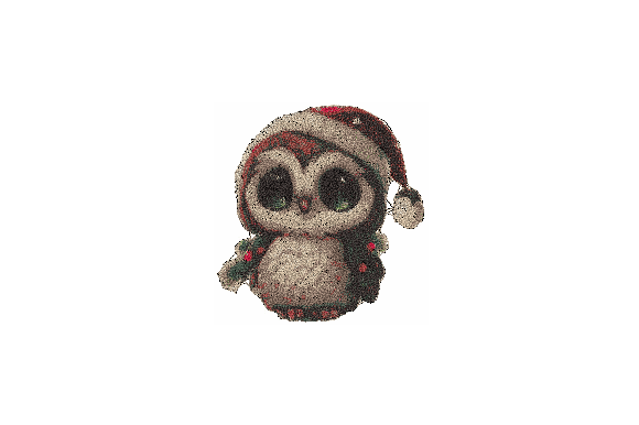 Christmas Owl Machine Embroidery Design
