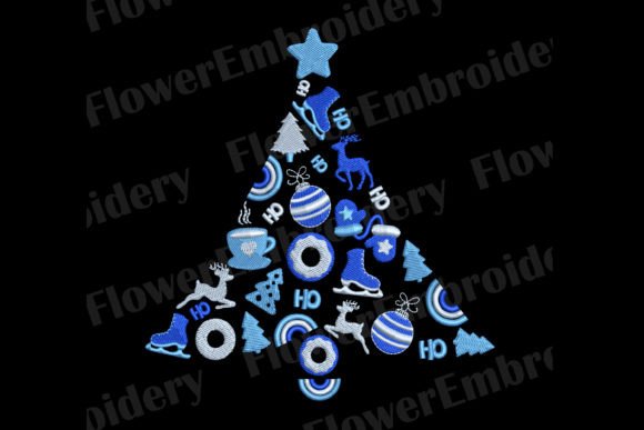 Christmas Tree Machine Embroidery Design