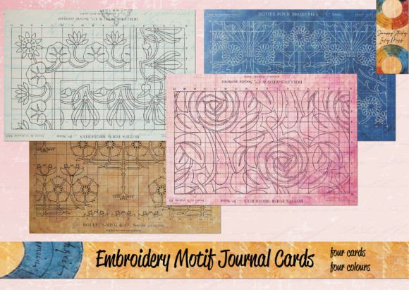French Embroidery Journal Cards Tags