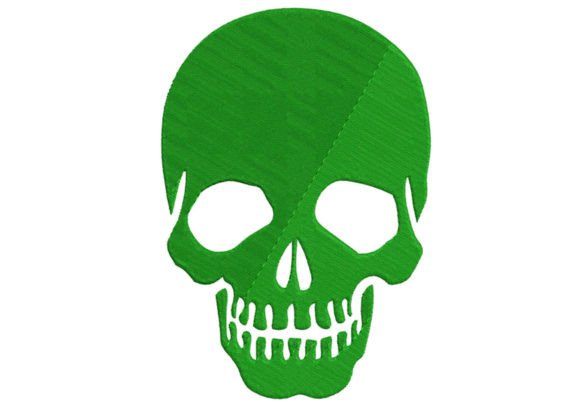 Green Skull Embroidery Digitizing