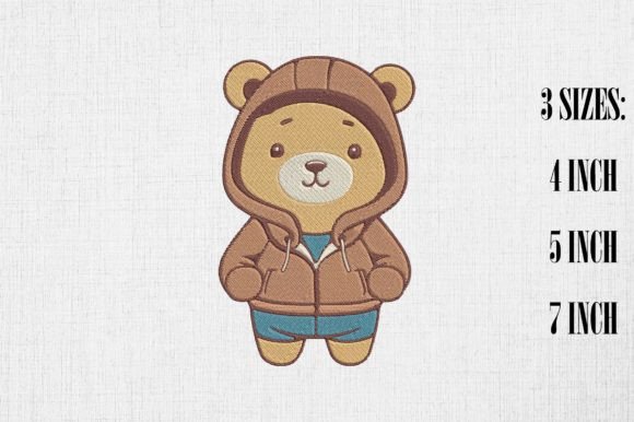 Kawaii Bear Embroidery Design