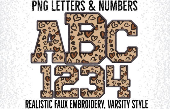 Leo Valentine Faux Embroidery Letters