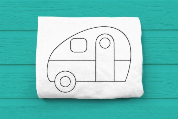 Retro 50s Camper Linework Embroidery